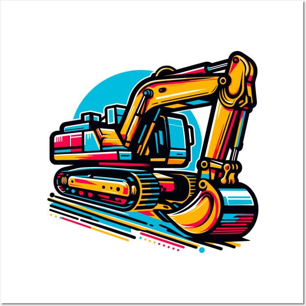 Excavator Wall Art by Vehicles-Art